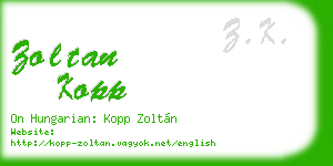 zoltan kopp business card